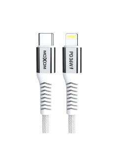 MOXOM USB data kabl MX-CB236 PD 36W Type-C na Lightning 1m, bela - U2077