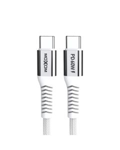 MOXOM USB data kabal MX-CB235 PD 60W Type-C na Type-C 1m, bela - U2080