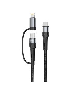 SUPERIOR USB data kabal SU-K106 2in1 Type-C na Type-C/Lightning 1m, crna - U2102