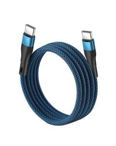 USB Data kabl Magnetic TD-CA91 Type C na Type C, 100W, plava