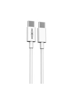 MOXOM USB data kabal MX-CB128 Type C na Type C PD 60W 20cm, bela - U2134