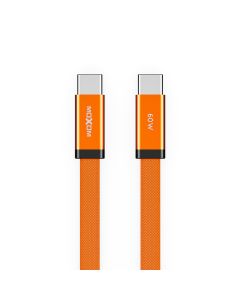 USB data kabal MOXOM MX-CB372 pleteni Fast 60W 3A Type-C na Type-C 1m narandzasti