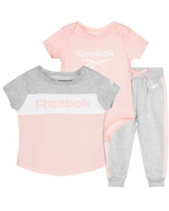 REEBOK set za bebe devojčice tri dela, roze sivi - U4275RG3M