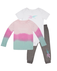 REEBOK set za bebe devojčice tri dela,sivo beli - U4278RG3M