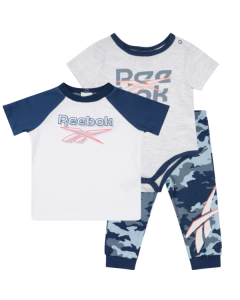 REEBOK set tri dela za bebe dečake, plavo sivi - U9855RB12M