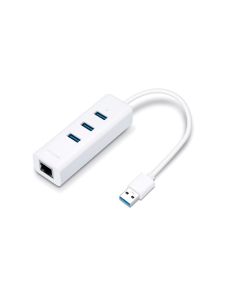 TP LINK Adapter TP-LINK UE330 USB 3.0 to RJ-45 Gigabit Ethernet Network 1x LAN 3x USB 3.0 Hub - UE330