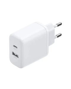 UGREEN Zidni Punjač X227 20W GaN 1x USB-A + 1x USB-C, bela