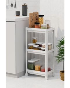 BOLZZ Univerzalna polica sa točkićima 3 nivoa bela