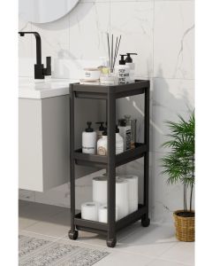 BOLZZ Univerzalna polica sa točkićima 3 nivoa crna