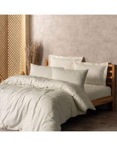 DEKOR DOM Komplet posteljina CB Ranforce double Plaid, krem - 041447