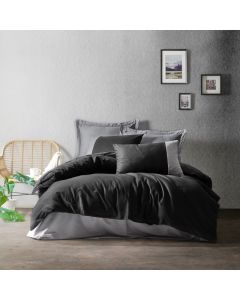 DEKOR DOM Posteljina CB Ranforce double Plain Line Siyah/gri - 032440