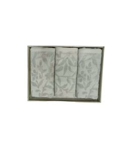 DEKOR DOM Peškir FLOWER SET 3/1 - 50x90 3pcs - Mint green - 025033