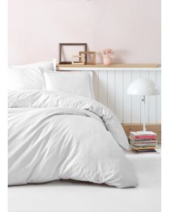 DEKOR DOM Posteljina CB Elegant stripe saten Beyaz - 032456
