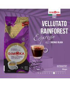 GIMOKA Pržena kafa u zrnu VELLUTATO RAINFOREST 100 % ARABICA 500G - 44382882136294