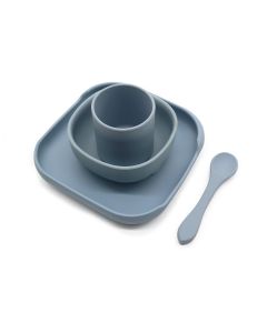 VOLIBABY Set za hranjenje mališana silikonski vakum - VB00978_plava