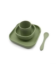 VOLIBABY Set za hranjenje mališana silikonski vakum - VB00978_zelena
