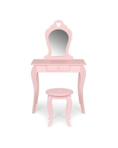 ECO TOYS Dečji drveni sto za šminkanje sa ogledalom, roze - FH-KF200011-P