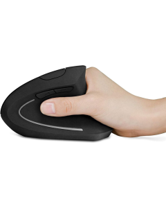 Vertikalni ergonomski bezicni miš E2 crni - 060143-1