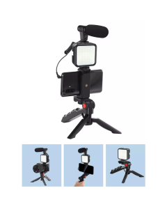 Stativ Tripod za mobilni sa blicem i mikrofonom AY-49 crni - 605908