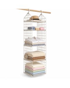 Viseći organizator za garderobu, bež, 29×29×128 cm