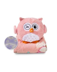 DORMEO Emotivna sovica, Set ćebe+jastuk, roza