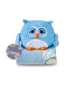 DORMEO Emotivna sovica, Set ćebe+jastuk, plava