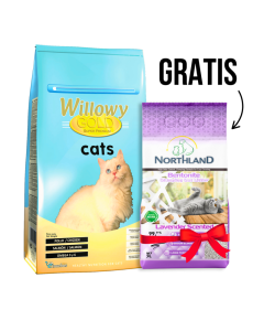 WILLOWY Suva hrana za mačke Gold Cat 10kg + Gratis Posip Lavanda 5L - 3360153