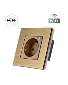 Wise Wifi pametna utičnica, ugradna - aluminijumski panel krem WU0012 - PMK000024A00000