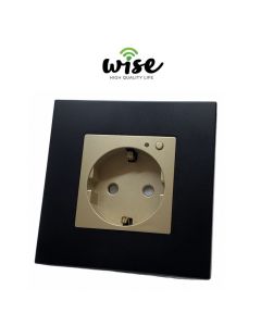 Wise Wifi pametna utičnica, ugradna 16a - MAT panel crna/krem - PMK000162A00000