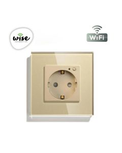 Wise Wifi pametna utičnica, ugradna - stakleni panel krem WU0002 - PMK000022A00000