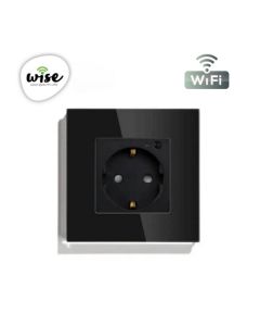 Wise Wifi pametna utičnica, ugradna - stakleni panel crna WU0003 - PMK000021A00000
