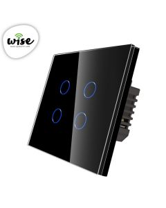 Wise Wifi pametni prekidač 4 tastera - stakleni panel crni - PMK000195A00000
