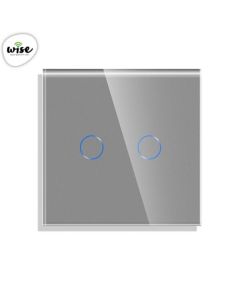 Wise Wifi + RF pametni prekidač, 2 tastera - stakleni panel sivi - PMK000208A00000