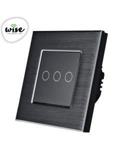 Wise Wifi + RF pametni prekidač, 3 tastera - aluminijumski panel - PMK000230A00000