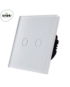 Wise Wifi + RF pametni prekidač, 2 tastera - stakleni panel beli - PMK000205A00000