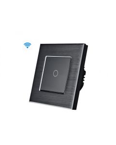 Wise Wifi pametni prekidač, 1 taster, aluminijumski panel crni - PMK000026A00000