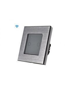 Wise Wifi pametni prekidač, 2 tastera, aluminijumski panel srebrni - PMK000028A00000