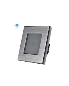 Wise Wifi pametni prekidač, 3 tastera, aluminijumski panel srebrni - PMK000029A00000