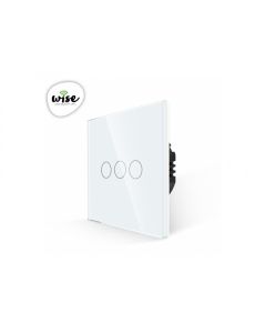 Wise Wise prekidač na dodir - 3 tastera, stakleni panel beli - PMK000043A00000