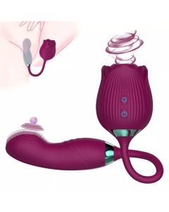 Rose vibrator (ruža vibrator) – sisanje i vibriranje (silikon) ljubičasta