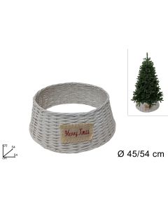 Novogodišnji korpa za jelku, bela 45x20cm