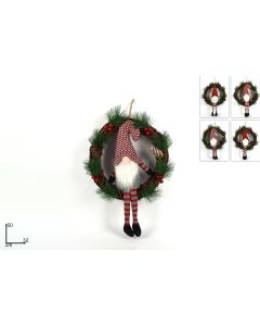 Novogodišnji venac sa nordijskim dekorom deda mraza