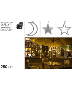 Novogodišnja svetleća LED zavesa 2,5m, 138 LED dioda, toplo belo svetlo