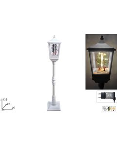 Novogodišnji beli lampion sa vozićem, efektom padanja snega, svetlom i muzikom 135cm