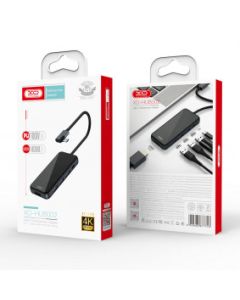 XO HUB 002 USB-C 5in1(HDMI+USB*3+PD Fast Charger), crna - 20951
