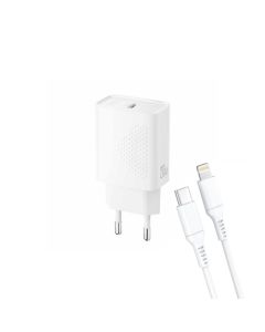 XO Kućni punjač L160 20W+Lightning kabl, bela