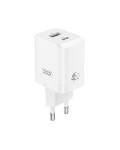 XO Kućni punjač od 45W (USB-C + USB-A) CE36, bela - 1820053