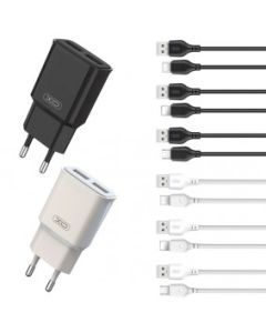 XO Punjač L92C sa dva usb-a sa Type-c kablom 2.4A, crna - 20917