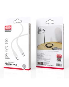 XO Kabl NB208B Silikonski Type-C na Type-C 60 W, bela - 21059-1-1