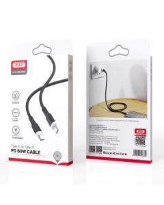 XO Kabl NB208B Silikonski Type-C na Type-C 60 W, crna - 20974-1
